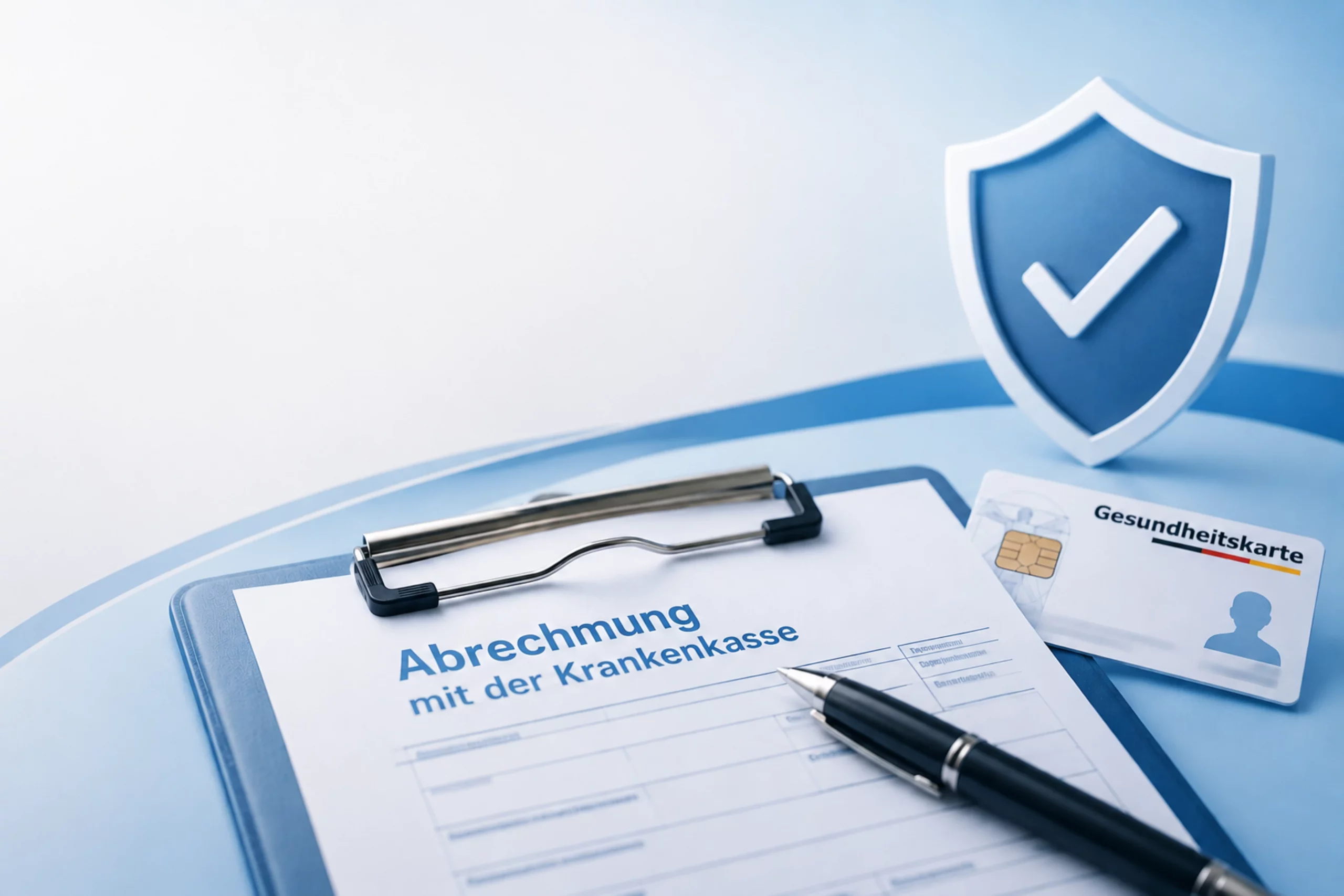 Unterlagen und Gesundheitskarte zur Abrechnung einer Krankenfahrt mit der Krankenkasse